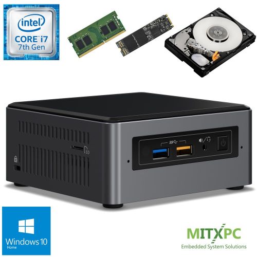  Intel BOXNUC7i7BNH Core i7-7567U NUC Mini PC w 16GB DDR4, 256GB NVMe M.2 SSD, 1 TB 2.5 HDD, Windows 10 Home - Configured and Assembled by MITXPC