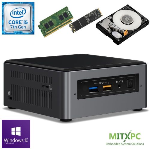  Intel BOXNUC7i5BNH Core i5-7260U NUC Mini PC w 32GB DDR4, 512GB NVMe M.2 SSD, 1 TB 2.5 HDD, Windows 10 Pro - Configured and Assembled by MITXPC