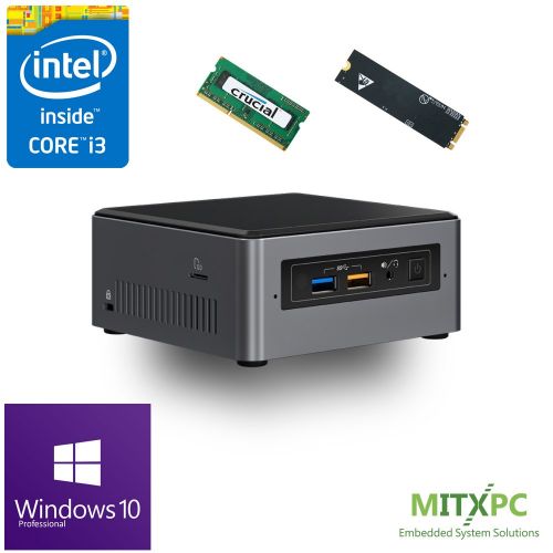  Intel BOXNUC7i3BNH Core i3-7100U NUC Mini PC w 16GB DDR4, 256GB NVMe M.2 SSD Windows 10 Pro - Configured and Assembled by MITXPC