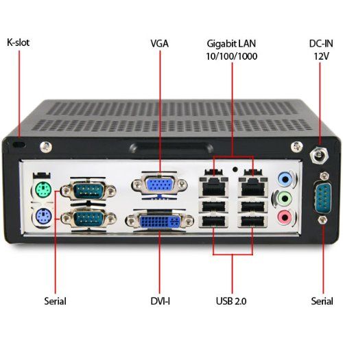  MITXPC Mitac PD12T1 CC Intel Atom Dual LAN Fanless Mini PC w 2GB, 557, D2500CCE