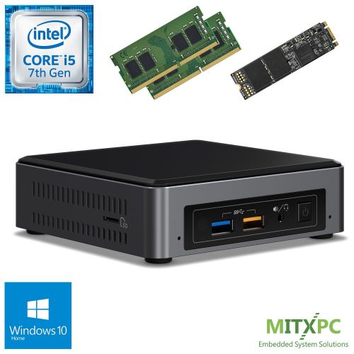  Intel BOXNUC7i5BNK Core i5-7260U NUC Mini PC w 32GB DDR4, 512GB NVMe M.2 SSD, Windows 10 Home - Configured and Assembled by MITXPC