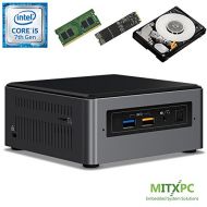 Intel BOXNUC7i5BNH Core i5-7260U NUC Mini PC w/ 16GB DDR4, 256GB NVMe M.2 SSD, 1 TB 2.5 HDD, Windows 10 Home - Configured and Assembled by MITXPC