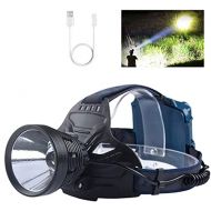 MIXILIN LED Headlamp Rechargeable, 10000 Lumens Super Bright Headlamps for Adults, KC06 Head Lamps with 4 Light Modes, Waterproof Rechargeable Headlamp with Warn Light, Adjustable Headlamp