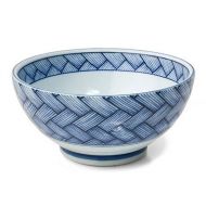 MIYA Japanese Blue and White Basket Weave 7.25 Ramen/Udon Bowl