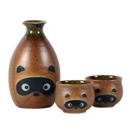 [아마존베스트]MIYA 3-Piece Tanuki Raccoon Sake Set