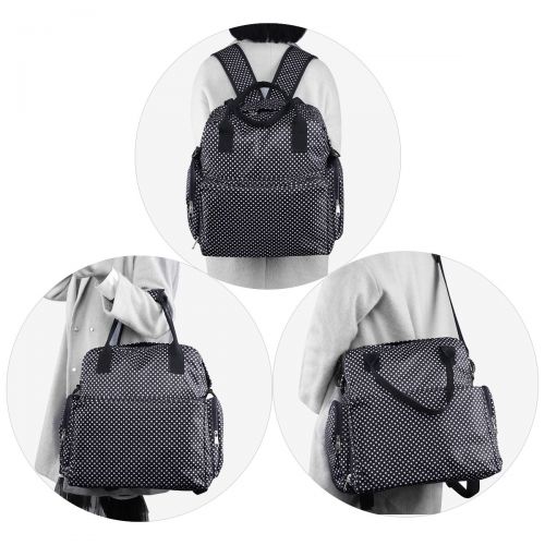  MIYO All in One Backpack Diaper Bag Waterproof Baby Nappy Bag Mom Bag for Mom and Dad Fit Stroller - with...