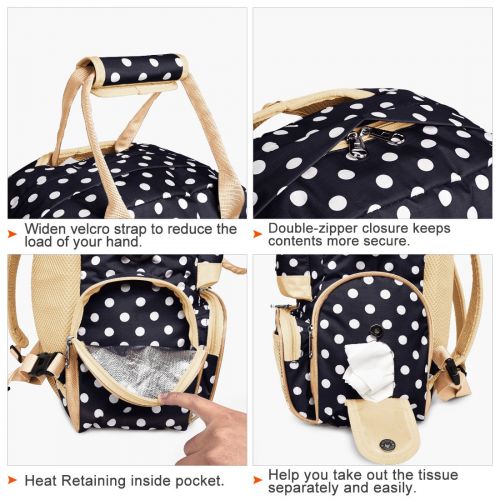  MIYO All in One Diaper Bag Backpack Waterproof Fabric Baby Bag for Mom and Dad Fit Stroller with Insulated...