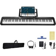 Digital Piano 88 Key with Semi-Weighted Keys, Full-Size 88 Key Keyboard Piano for Beginner, with Power Adapter, Sustain Pedal, Bluetooth, MIDI, for at Home/Stage