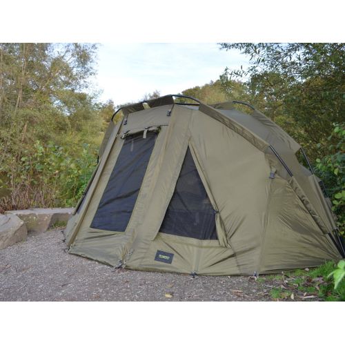  MK-Angelsport 5 Seasons 2 Mann Zelt Kaprfenzelt Bivvy Dome plus Liege incl. Gummihammer