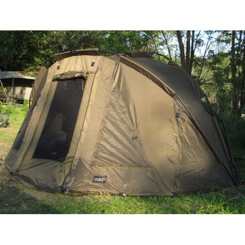  MK-Angelsport 5 Seasons 2 Mann Zelt Kaprfenzelt Bivvy Dome plus Liege incl. Gummihammer