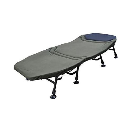  [아마존베스트]MK-Angelsport Platinum Carp Lounger XXL Bed Chair 8-Leg Lounger with Mattress (212 x 98 x 40 cm) Camping Lounger Guest Bed