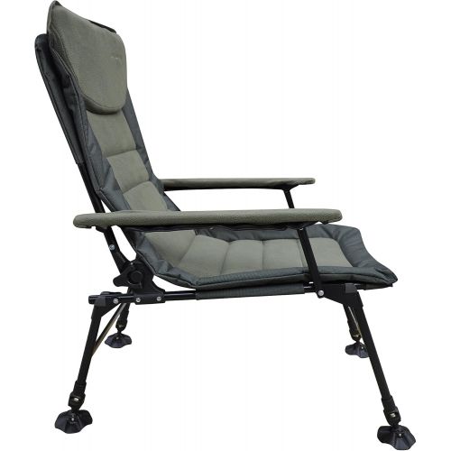  [아마존베스트]MK-Angelsport MK Kingsize Recliner, Carp Chair, Maximum Load 150 kg, Comfortable and Lightweight Camping Chair, with Armrest and Adjustable Seat Height (42 cm to 55 cm), Includes Wide Seat