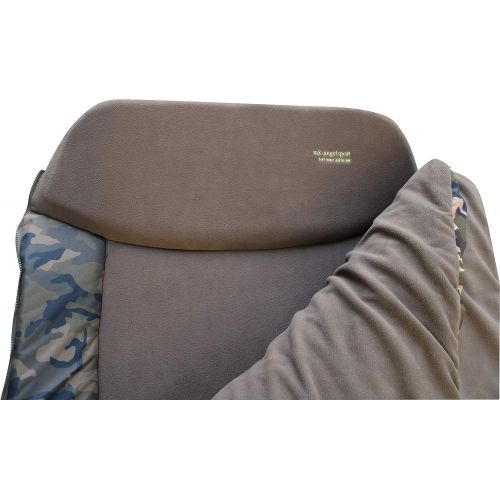  [아마존베스트]MK-Angelsport 8 Leg Lounger with Sleeping Bag Bedchair Camo Sleeping System Carp Lounger Garden Lounger Sleeping Bag