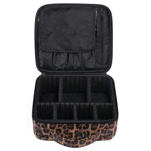  MKHDD Women Travel Makeup Bag Large Capacity Portable Organizer Case with Zipper Leopard Print Jewelry Gift