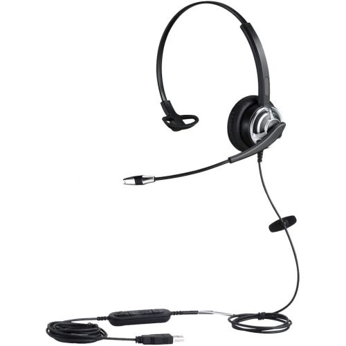  MKJ USB Telephone Headset with Microphone Computer PC Headset Dual Ear for Skype Chat, Online Learing, Conference Calls, Voice Chat, Softphones Call, Gaming etc