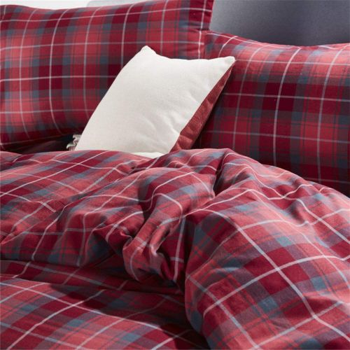  MKXI CLOTHKNOW Blue Checkered Duvet Cover Sets King Geometric Pattern 100% Cotton Grid Bedding Cover Sets for Boys Men Durable 1 Duvet Cover 2 Pillowcases no Comforter