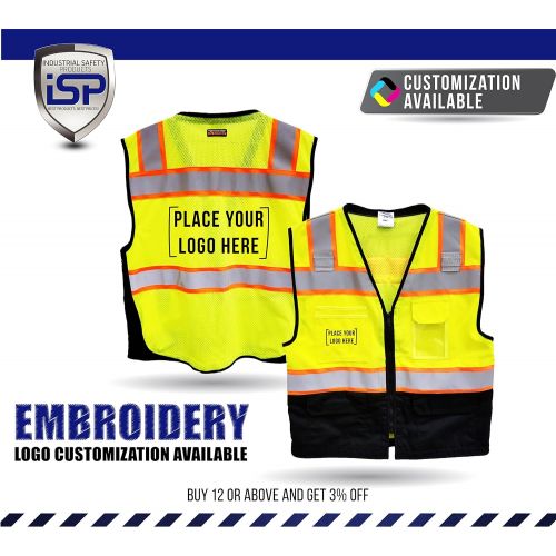  ML Kishigo S5002-M Premium Black Series Surveyors Vest Lime Medium