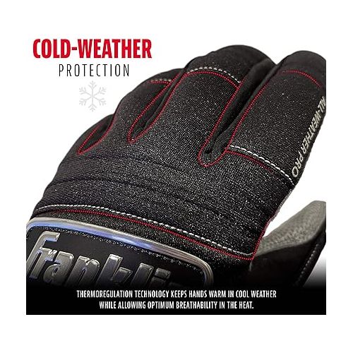  Franklin Sports MLB Batting Gloves - All Weather Pro Adult + Youth Batting Gloves Pair - Cold Weather Gloves - Baseball + Softball Batting Gloves