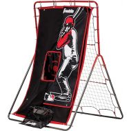 Franklin Sports Baseball Pitching Target and Rebounder Net - 2-in-1 Switch Hitter Pitch Trainer + Pitchback Net - Pitching Target with Hitter + Strikezone, Red