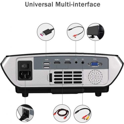  MLL Mini Projector Multimedia Video Projector 2000 Lumens Support 1080P with Optical Keystone USBAVHDMIVGA Interface Ideal for Home Cinema