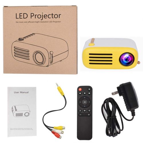  MLL Mini Projector Support HDMI Smartphone PC with Big Display LED Full HD Video Projector for Home Theater Entertainment Party and Games Yellow