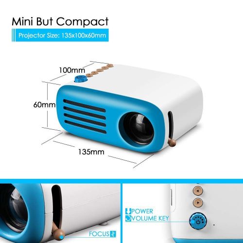  MLL Mini Projector Support HDMI Smartphone PC with Big Display LED Full HD Video Projector for Home Theater Entertainment Party and Games Yellow