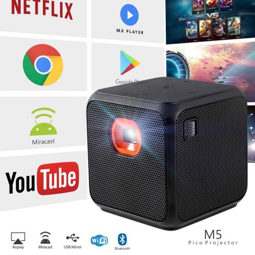  MLL Mini Projector WiFi Smart Portable Movie Projector Rechargeable Video DLP Wireless Home Cinema for Laptop Digital Camera