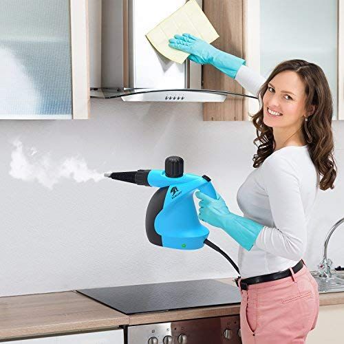  MLMLANT Handheld Pressurized Steam Cleaner with 11 Pieces Accessory Set Multipurpose and MultiSurface All Natural Chemical Free Steam Cleaning for Home Auto Patio More (Upgrade)
