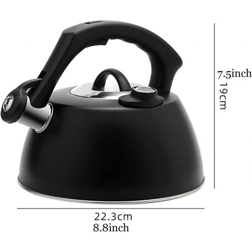  MLSJM Tea Kettle for Stove Top,Modern Stainless Steel Whistling Tea Pot for Stovetop with Wood Pattern Handle Loud Whistling for Coffee, Milk, Gas Electric Applicable