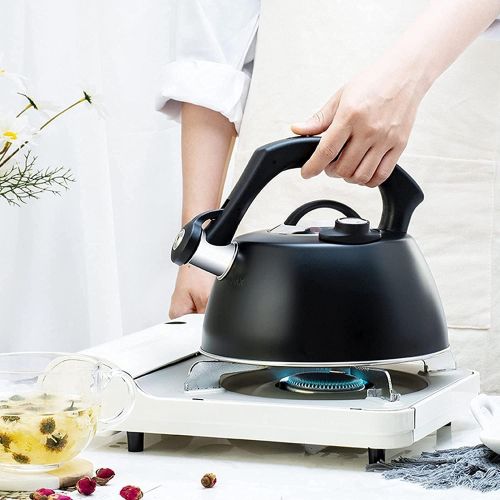  MLSJM Tea Kettle for Stove Top,Modern Stainless Steel Whistling Tea Pot for Stovetop with Wood Pattern Handle Loud Whistling for Coffee, Milk, Gas Electric Applicable