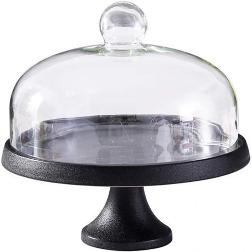  MM European-style Cake Stand, Ceramic Cake Tray with Dome Cover, Dessert Display Stand, Home and Business Decoration, Black, 9inch/11inch