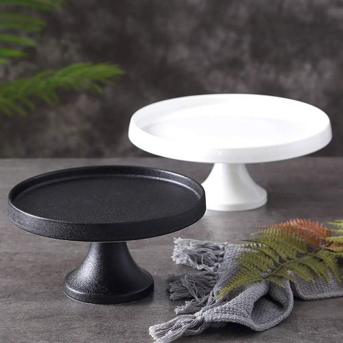  MM European-style Cake Stand, Ceramic Cake Tray with Dome Cover, Dessert Display Stand, Home and Business Decoration, Black, 9inch/11inch