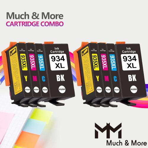  MM MUCH & MORE Compatible Ink Cartridge Replacement or HP 934 XL 935 XL 934XL 935XL for OfficeJet 6230 6830 6835 6836 6800 6812 6815 6820 6822 6825 Printers (5-Pack, 2 Black, Cyan,