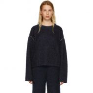 MM6 Maison Margiela Blue Sparkling Knit Jersey Crewneck Sweater