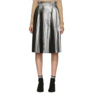 MM6 Maison Margiela Silver & Black Laminated Plisse Skirt