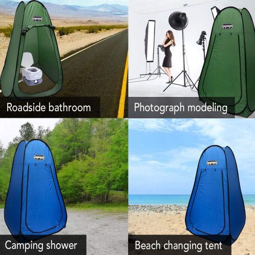  MMG Portable Lightweight Pop Up Tent Dressing Room, Mobile Toilet, Fishing Tent, Private Shower Tent Use Indoor or Outdoor, 7 Feet Height, Foldable, Carrying Bag Included, Blue