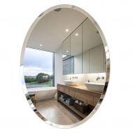 MMLI-Mirrors Bathroom Oval Wall Mirror Frameless Beveled | Vanity, Bedroom |Shaving Mirrors Large Dressing Hallway Living Room Entryways Decoration 23.6 inch -31.5 inch