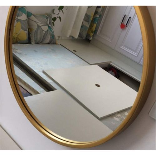  MMLI-Mirrors Round Bathroom Wall Mirror Circle Gold Metal Frame Vanity Makeup Decorative Shaving Large Dressing Modern Living Room Entryways Bedroom (11.8 inch -31.5 inch)