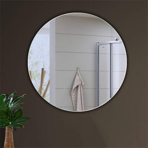  MMLI-Mirrors Round Wall Mirror Bathroom Frameless Vanity Makeup Dressing Living Room Bedroom Hallway Shaving Modern Decorative (19.7-inch-31.5 inch)