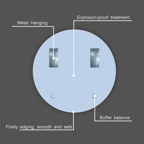  MMLI-Mirrors Round Wall Mirror Bathroom Frameless Vanity Makeup Dressing Living Room Bedroom Hallway Shaving Modern Decorative (19.7-inch-31.5 inch)