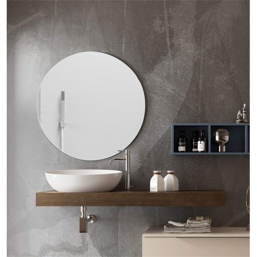  MMLI-Mirrors Round Wall Mirror Bathroom Frameless Vanity Makeup Dressing Living Room Bedroom Hallway Shaving Modern Decorative (19.7-inch-31.5 inch)