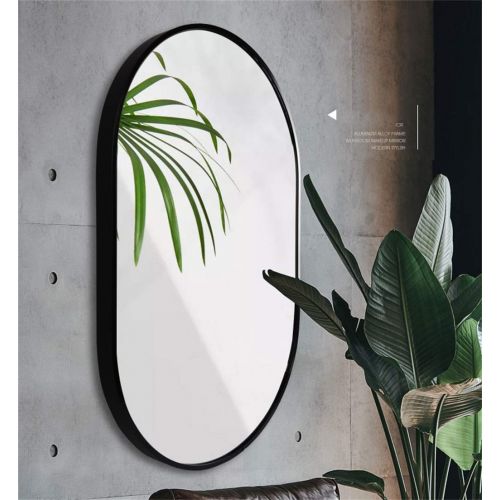  MMLI-Mirrors Bathroom Mirror Wall Mirror Black Metal Frame Makeup Vanity Decorative Large Dressing Living Room Bedroom Hallway for Horizontal or Vertical (32.6 inchx20.5 inch)