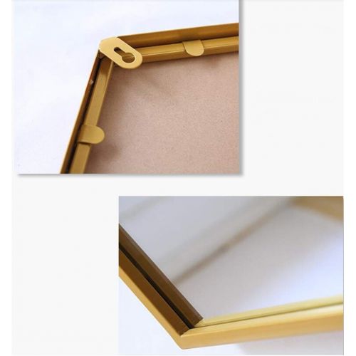  MMLI-Mirrors Hexagonal Wall Mirror Metal Frame Bathroom Creative Decoration Gold Living Room Hallway Shaving Modern Home Improvement (15.7 inch x 23.6 inch)