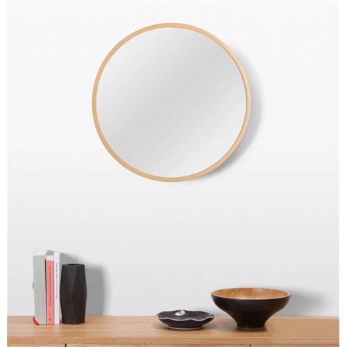  MMLI-Mirrors Round Bathroom Wall Mirror Circle Wood Frame Makeup Large Vanity Shaving Home Living Room Concise Bedroom Contemporary (11.8 inch - 31.5 inch)