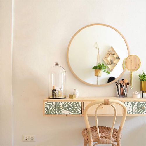  MMLI-Mirrors Round Bathroom Wall Mirror Circle Wood Frame Makeup Large Vanity Shaving Home Living Room Concise Bedroom Contemporary (11.8 inch - 31.5 inch)