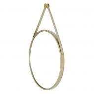 MMLI-Mirrors Hanging Wall Mirror Decorative Mirror Living Room Bedroom Bathroom Northern Europe Hanging Strap Round Bedroom Dressing Mirror (Gold)