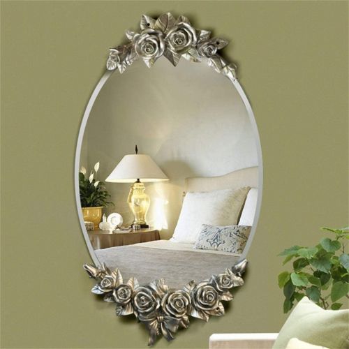  MMLI-Mirrors Decorative Mirror Oval Wall Mirror Creative Bathroom Dressing Makeup Bevelled Shaving Large Vanity Living Room Bedroom (71x41cm,76x45cm,88x50cm)