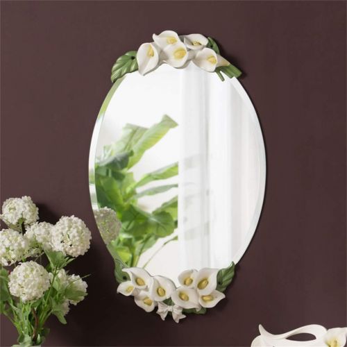  MMLI-Mirrors Oval Wall Mirror Bevelled Chic Bathroom Dressing Makeup Bevelled Shaving Large Decorative Vanity Living Room Bedroom (26.3-Inch x 15.7-Inch)