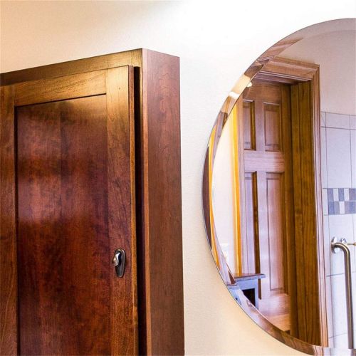  MMLI-Mirrors Makeup Mirror - Round Frameless Beveled Wall-Mounted Bathroom Large Mirror Shaving Vanity Shaving Living Room Bedroom Hallway (19.7 inch-31.5 inch)