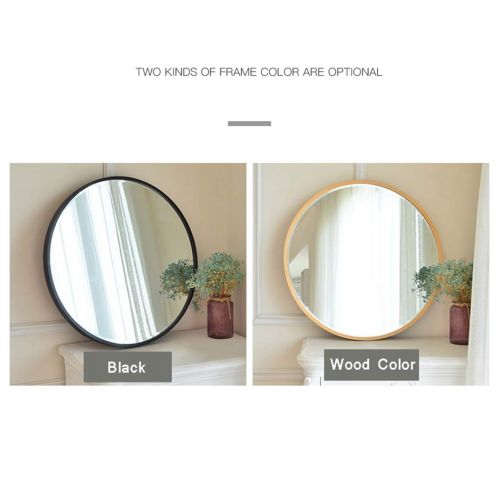  MMLI-Mirrors Wall-Mounted Mirror Round Vanity Mirror Black Wood Frame Makeup Shaving Large Bathroom Hallway Bedroom Decorative Entry Mount Decor Mirror (19.7 inch - 31.5 inch)